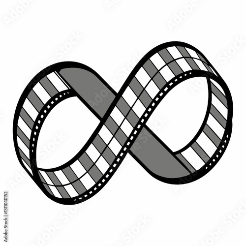 filmstrip folded into an infinity loop