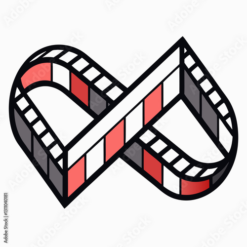 filmstrip folded into an infinity loop