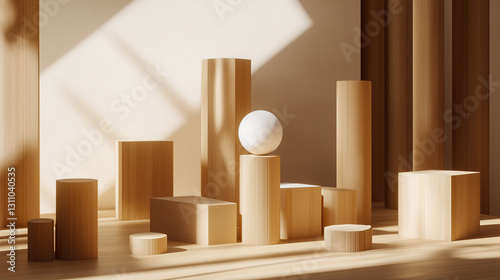 Wallpaper Mural 3d render of a modern interior Torontodigital.ca