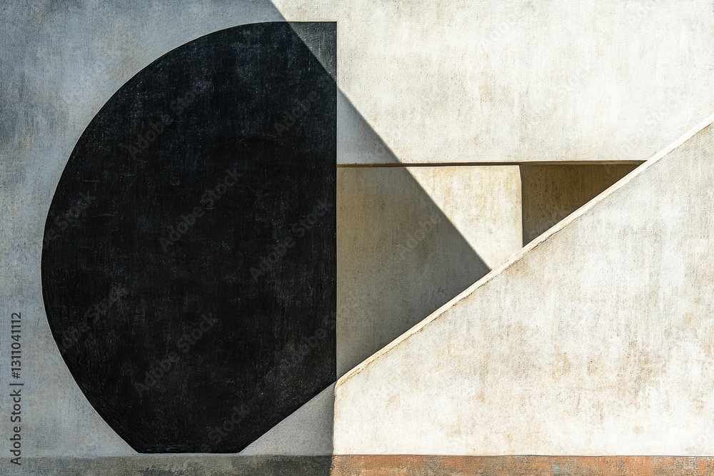Φωτογραφία Abstract Architectural Geometry: A striking abstract composition featuring geometric shapes in a minimalist style, exploring the interplay of light and shadow