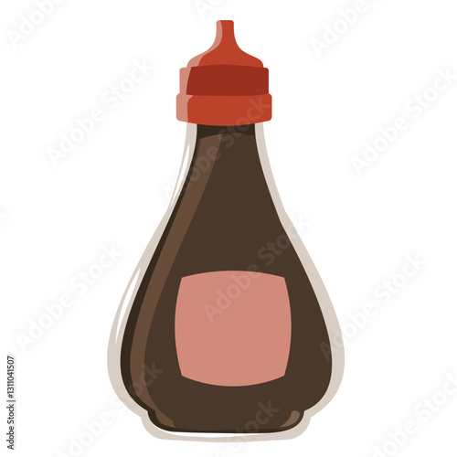 Illustration of soy sauce ketchup curvy bottle 