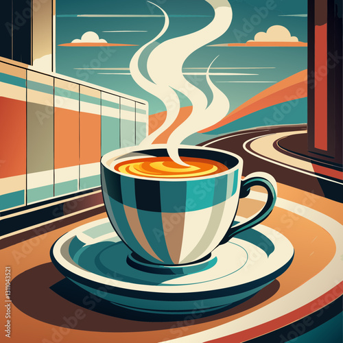 Retro coffee cup symbols