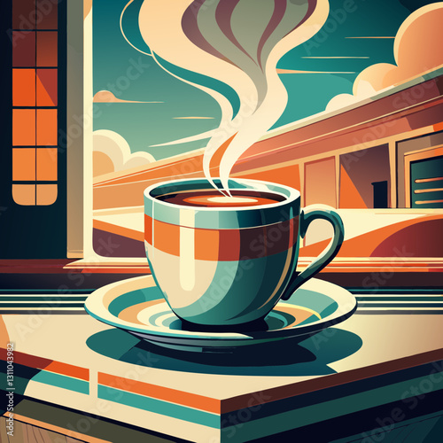 Retro coffee cup symbols
