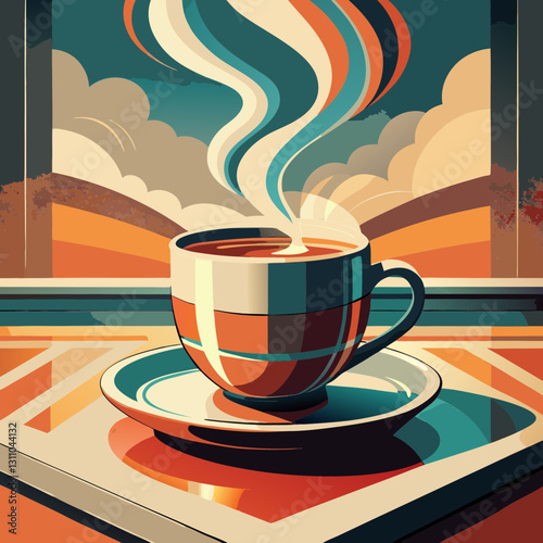 Retro coffee cup symbols