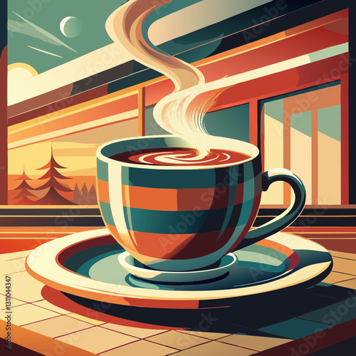 Retro coffee cup symbols