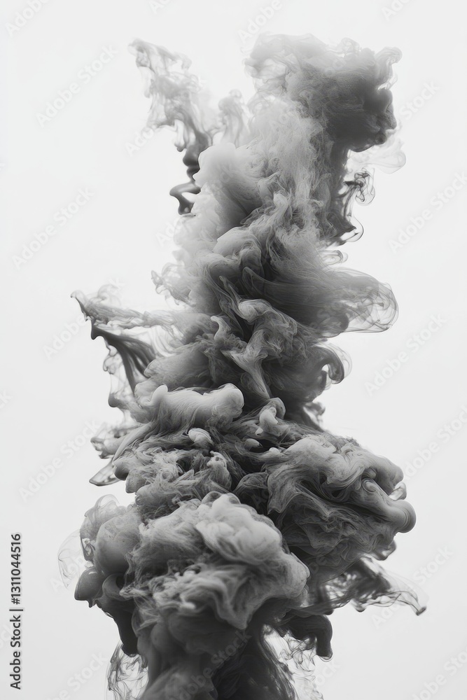 Abstract Ink Dispersion Against White Background Abstract Ink Dispersion Against White Background