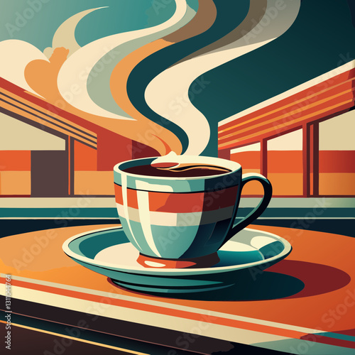 Retro coffee cup symbols