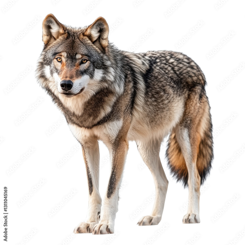 Obraz premium Majestic Wolf in Winter Wonderland on transparent background.