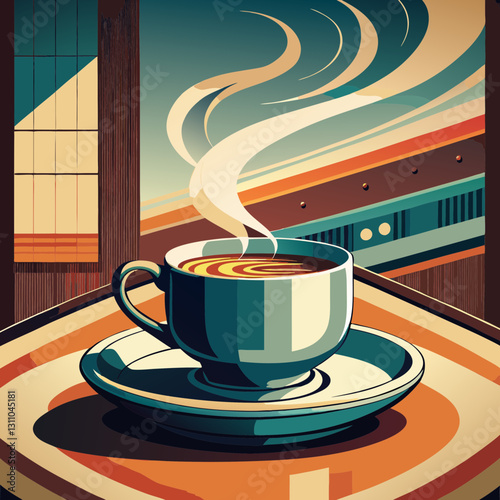 Retro coffee cup symbols