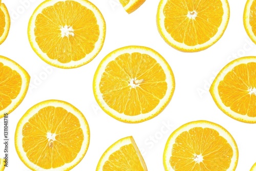 Orange slices on white background