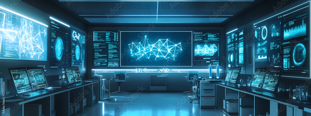 Obraz premium AI-Driven Molecular Research Lab