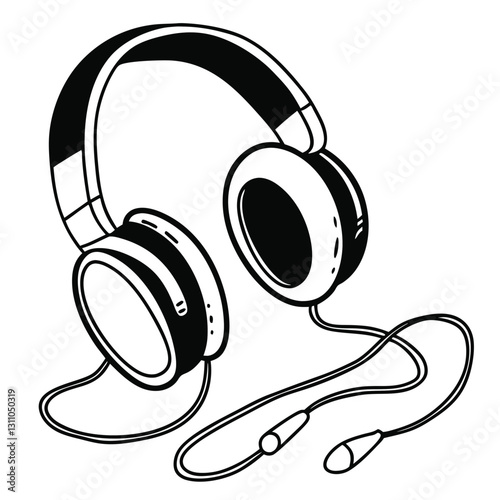 headphones on white background