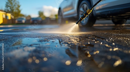 Wallpaper Mural Pressure Washer Cleaning Driveway Asphalt Surface Water Jet Cleaning Service Torontodigital.ca
