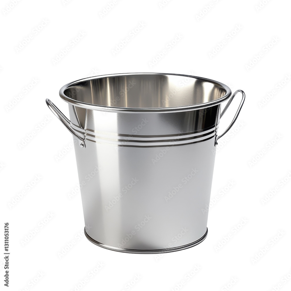 Metallic Bucket with Handle on transparent background. Metallic Bucket with Handle on transparent background.