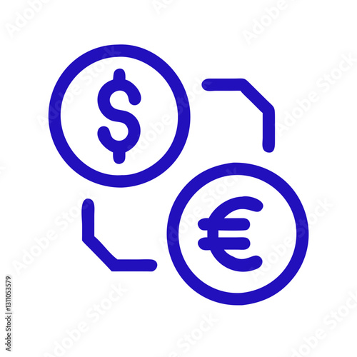 Currency Exchange Icon for Forex Trading, Banking, and International Financial Transactions