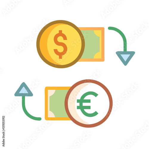 Currency Exchange Icon for Forex Trading, Banking, and International Money Transfers