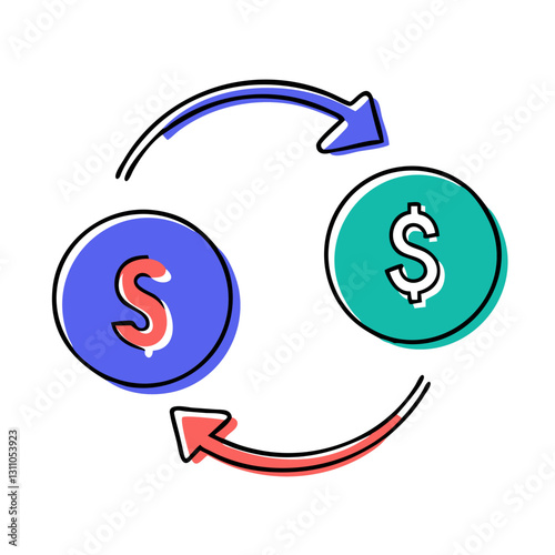 Currency Exchange Icon for Money Transfers, Banking, and Financial Transactions