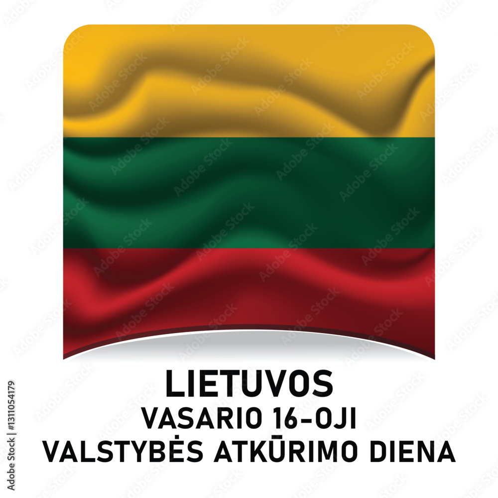 Fototapeta premium Lithuania Independence Day Flag 16 February