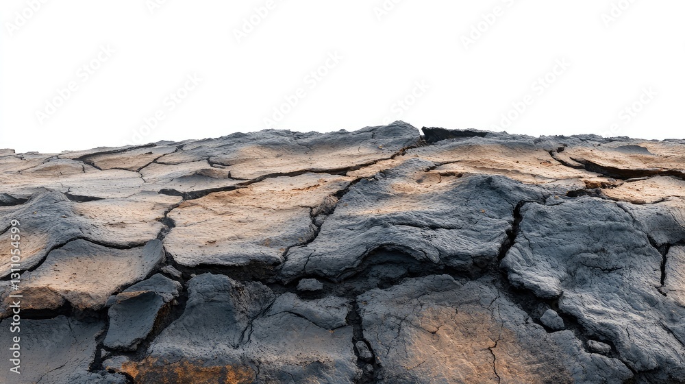 Scorched ground under the oppressive heat of a heatwave, illustrating environmental damage, isolated on white. Scorched ground under the oppressive heat of a heatwave, illustrating environmental damage, isolated on white.