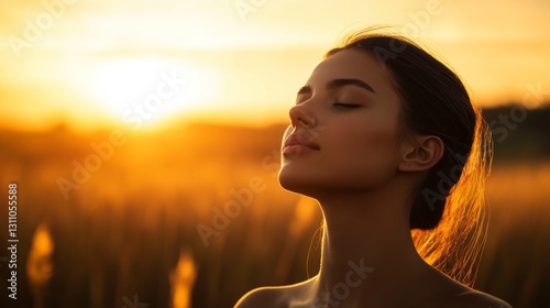 Feminine elegance and inner peace. Her presence is matched by the warm glow o...