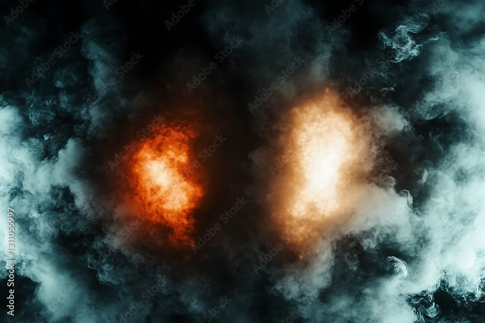 Mystical interplay of light and smoke creates a captivating atmosphere Mystical interplay of light and smoke creates a captivating atmosphere
