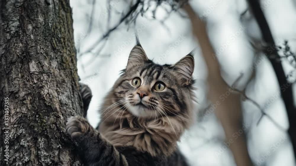 Maine Coon on Tree Maine Coon on Tree