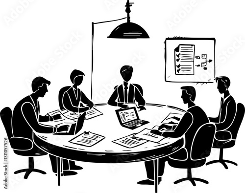 Business meeting strategies office presentation overview collaborative environment group discussion effective communication