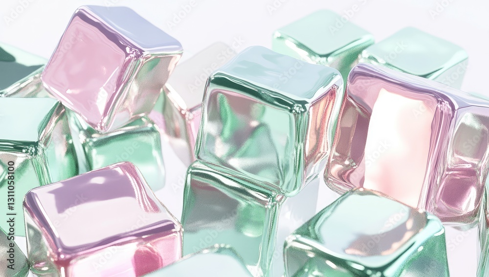 Pastel Glass Cubes Abstract Pastel Glass Cubes Abstract