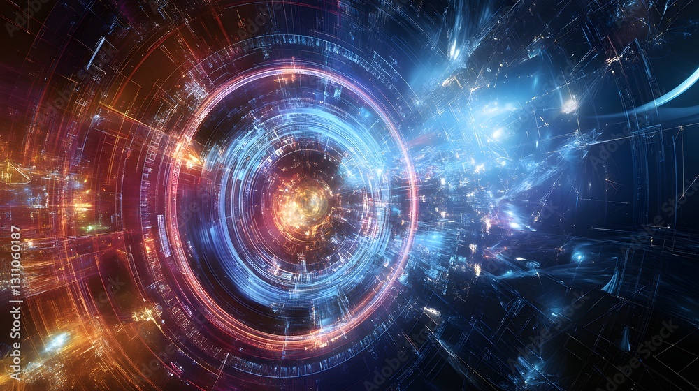 Fototapeta premium Captivating Cosmic Vortex A Futuristic of Time and Space