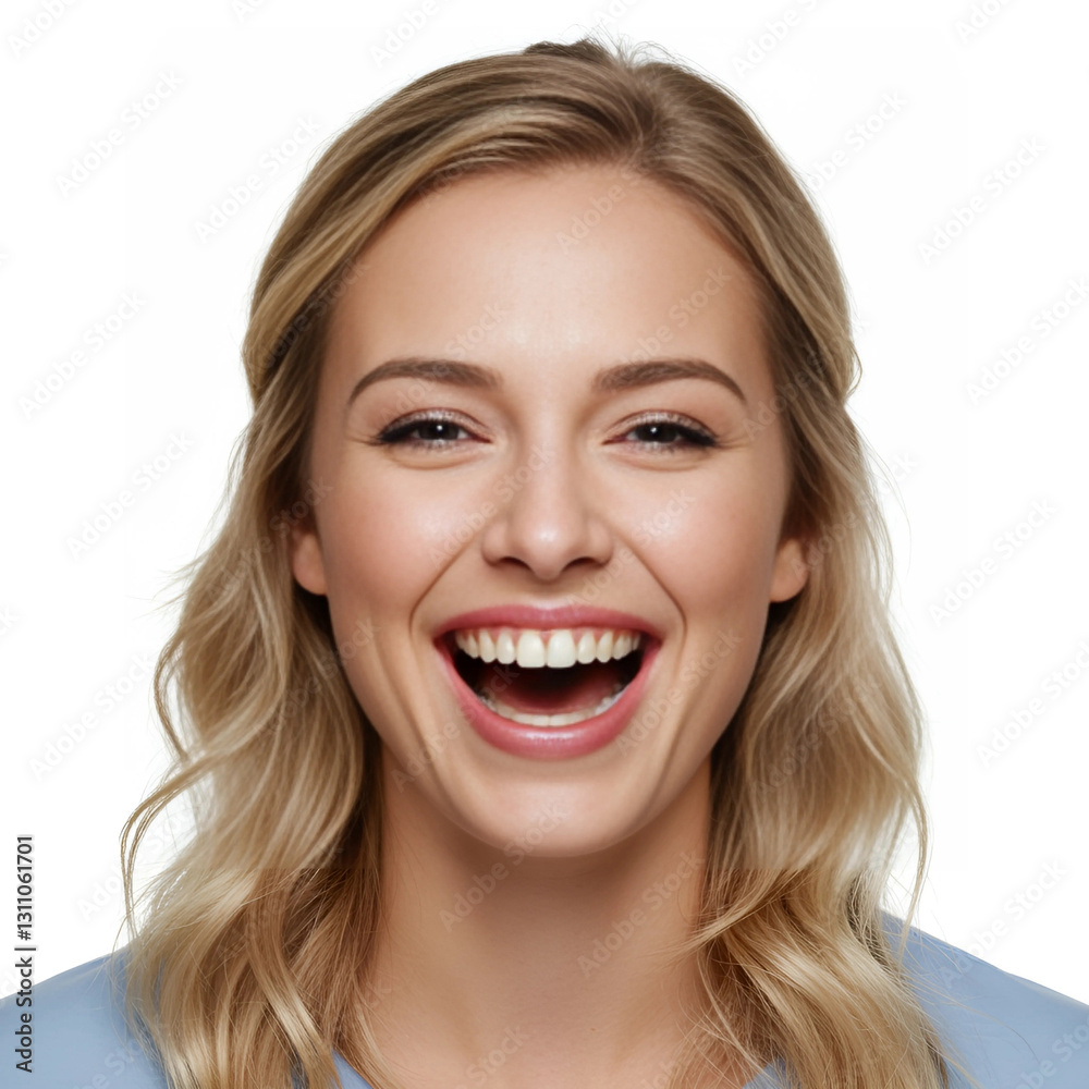 Beautiful Blonde Woman Laughing with Happiness Beautiful Blonde Woman Laughing with Happiness