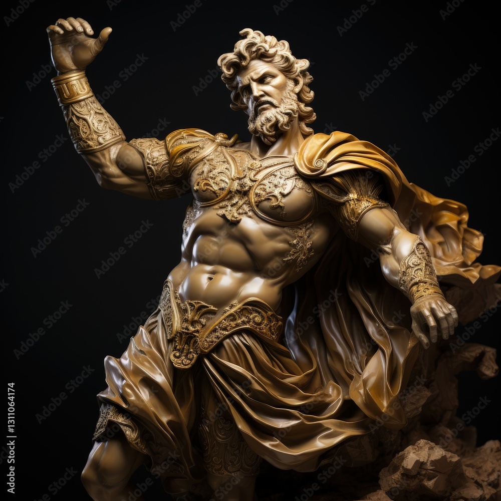 Hyper-realistic Photography of a Golden Statue Reflecting Light Hyper-realistic Photography of a Golden Statue Reflecting Light