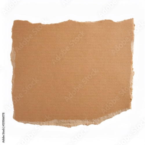 Wallpaper Mural Cardboard piece with ripped edges forming a frame on a white background, ideal for displaying text or designs Torontodigital.ca