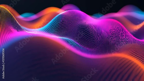 Colorful Digital Background Vibrant Abstract Waves Texture Design in Purple, Blue, and Orange for Dynamic Visual Appeal