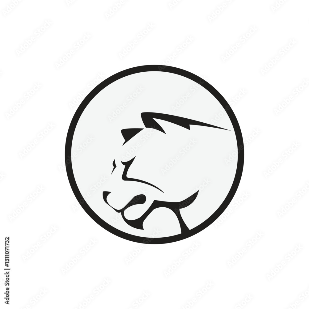 Vector tiger head, face for retro logo, emblem, badge, label template and t-shirt vintage design element. Isolated on white background Vector tiger head, face for retro logo, emblem, badge, label template and t-shirt vintage design element. Isolated on white background