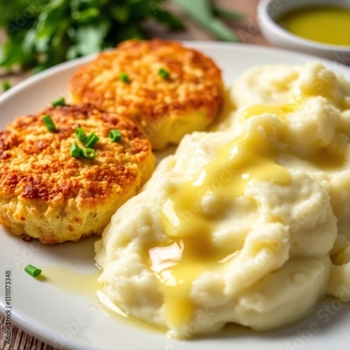 chicken breast with mashed potatoes photo