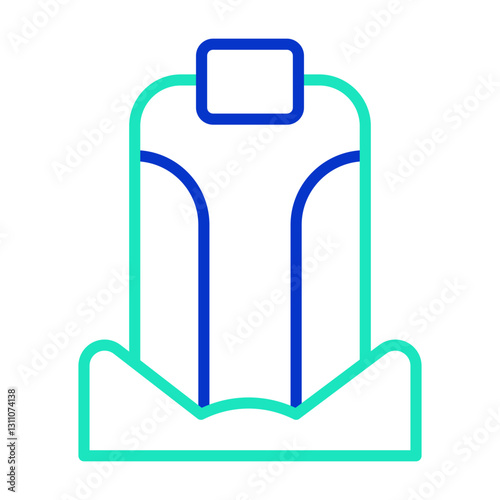 Car Seat outline dual color icon