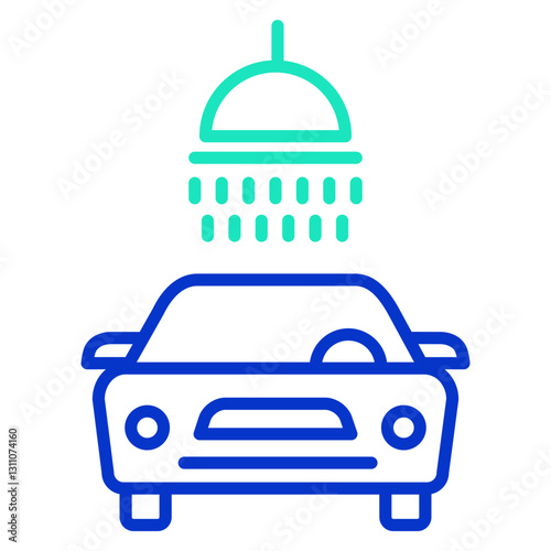Car Wash outline dual color icon