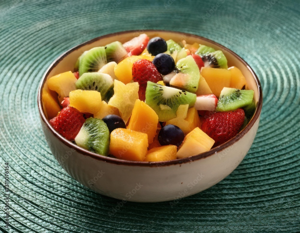 Refreshing tropical fruit salad bowl bursting with vibrant natural flavors Refreshing tropical fruit salad bowl bursting with vibrant natural flavors