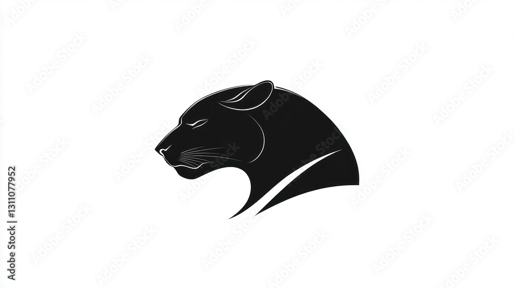 Black panther head profile, white background, logo design (1) Black panther head profile, white background, logo design (1)