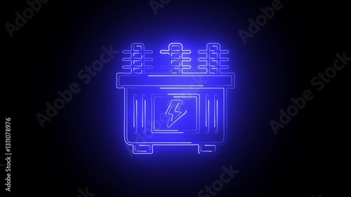 Glowing neon Demand icon isolated on black background. HD Video motion graphic animation