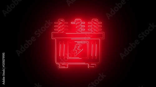Glowing neon Demand icon isolated on black background. HD Video motion graphic animation