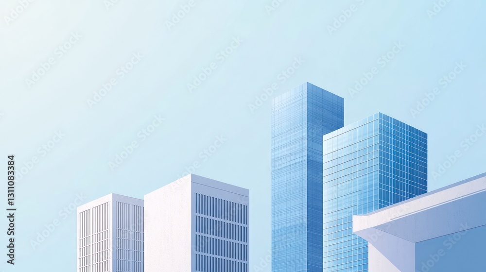 City skyscrapers, sunny day, clear sky, urban landscape, real estate City skyscrapers, sunny day, clear sky, urban landscape, real estate
