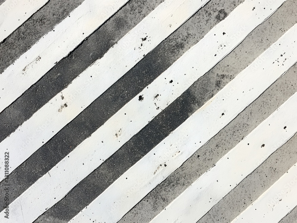 Fototapeta premium Diagonal Stripes: An abstract composition featuring bold diagonal stripes in shades of grey and white, creating a captivating play of lines and textures. 