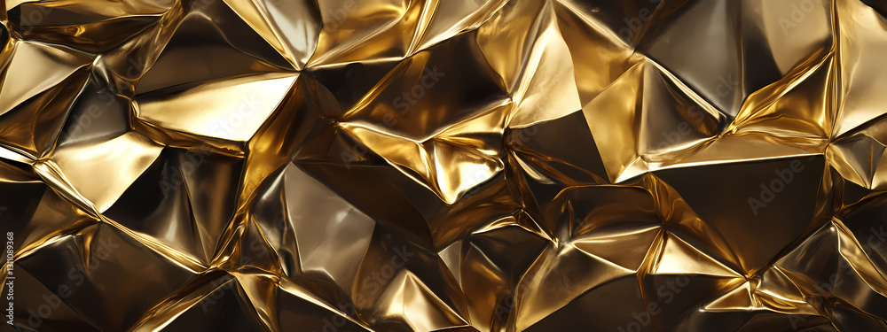 Elegant Faceted Gold Surface with Deep Shadows Elegant Faceted Gold Surface with Deep Shadows