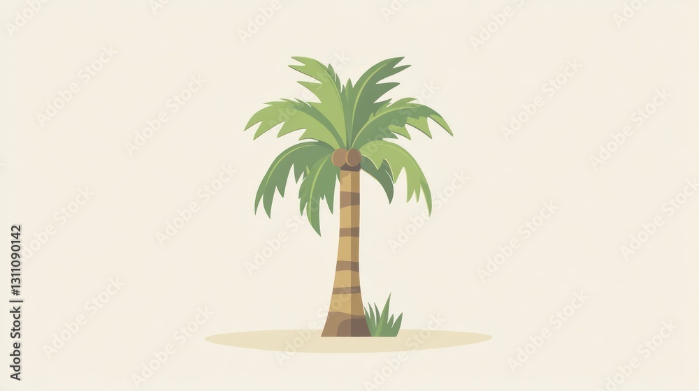Obraz premium Palm tree illustration on light background