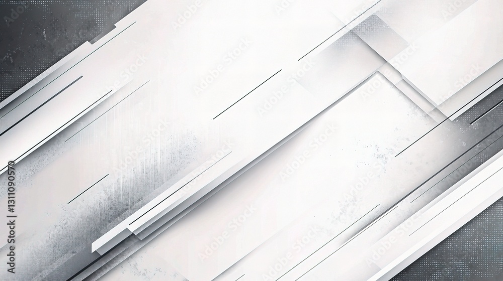 Fototapeta premium Abstract White and Gray Background with Lines and Geometric Shapes
