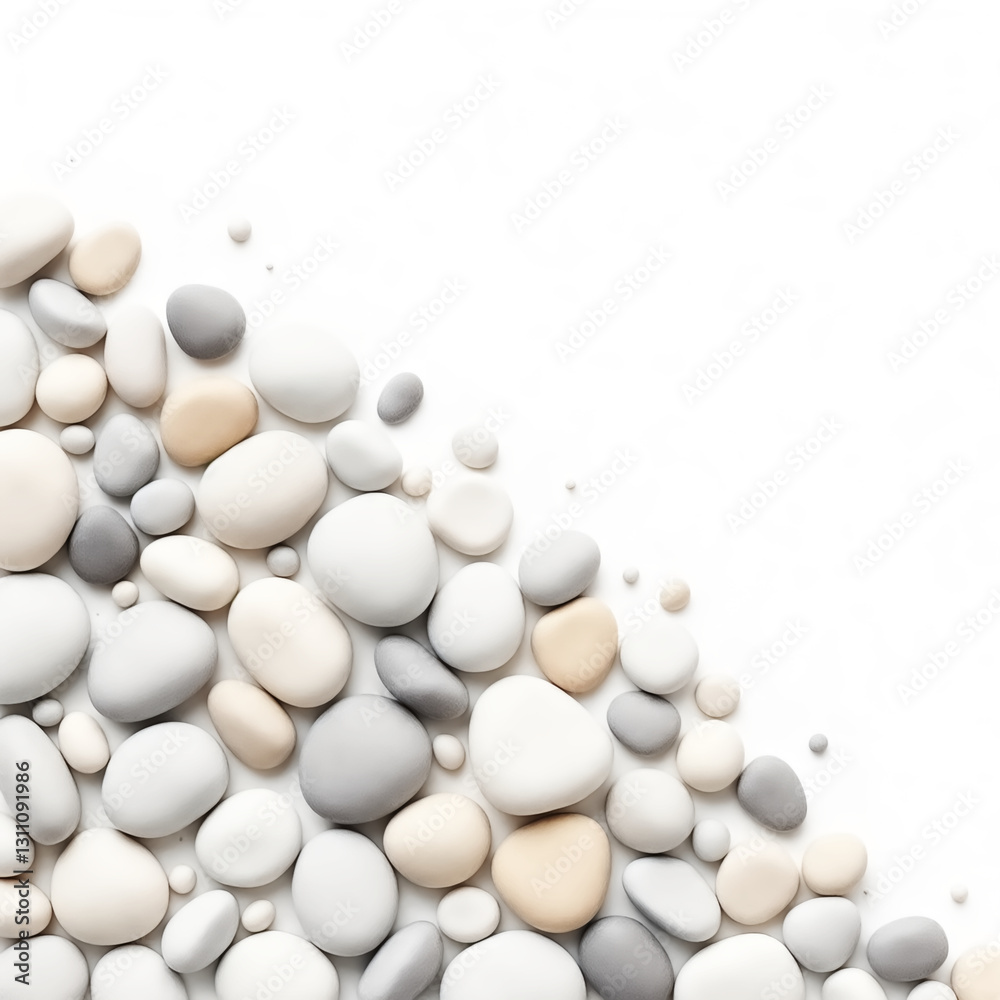 Collection of Smooth Gray and White River Stones Collection of Smooth Gray and White River Stones