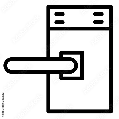 Door Locked Protect Line Icon