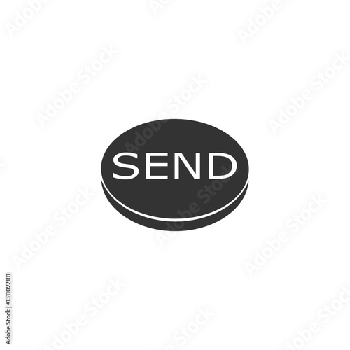 Send round button icon isolated on white background