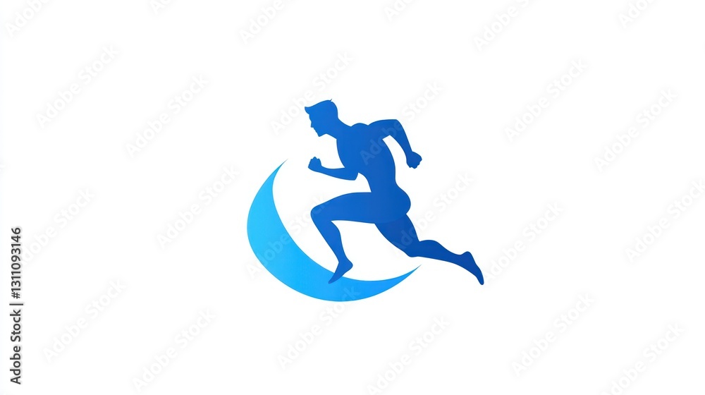 Running Man Silhouette, Abstract Design, Fitness Icon, Vector Art Running Man Silhouette, Abstract Design, Fitness Icon, Vector Art